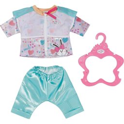 Costum Papusa Agrement Zapf Creation BABY Born Aqua 43cm Jacheta Pantaloni Include Umeras Multicolor