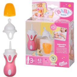 Accesorii pentru Papusa Bebelus Zapf Creation BABY Born Biberon Interactiv + Lingurita Efect Sonor Multicolor