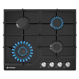 Plita Gaz Pyramis 60PG 6611 Wok Fonta Black Glass