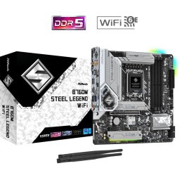 Placa de Baza Asrock B760M Steel Legend WiFi LGA 1700 DDR5 PCIe 5.0 Wi-Fi 6E micro ATX