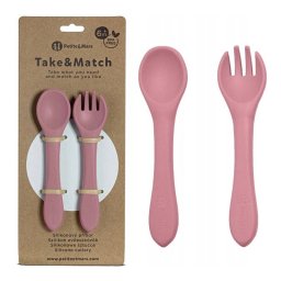 Set Tacamuri din Silicon Petite&Mars Take&Match 6 Luni+ Roz