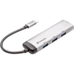 HUB USB Verbatim USB-C Multiport 4xUSB 3.2 Argintiu