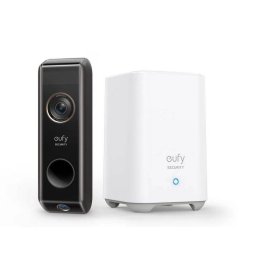 Kit Sonerie Video eufy Dual Camera + HomeBase 2 2K HD Autonomie 6 Luni Negru/Alb