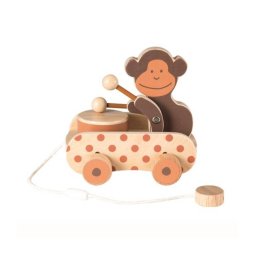 Jucarie de Tras din Lemn Egmont Toys Maimutica Paulo