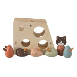 Jucarie din Lemn de Stivuit Egmont Toys Cascavalul Pisica si Soriceii