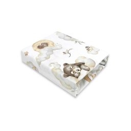 Cearceaf cu Elastic Qmini Teddy Bear and Friends Beige