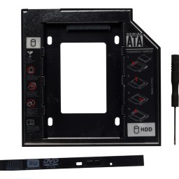 Rack Intern Spacer Tip Caddy 12.7mm 5.25inch La 2.5inch S-ATA Interfata PC S-ATA Metal Negru
