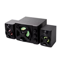Boxe Spacer Gaming 2.1 11W Subwoofer Lemn MDF 14xLED USB Negru