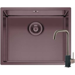 Set Chiuveta Bucatarie + Baterie Adelita Pyramis Colora 50x40 1B Copper