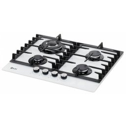 Plita Incorporabila LDK Toledo Wok Jz4white60 Gaz 4 Arzatoare Wok Aprindere Electrica Gratare Fonta Siguranta 60Cm Alb