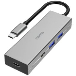 Hub Hama USB A USB C 4 Ports Gri