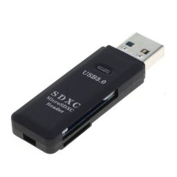 Card Reader Extern OEM SD / SDHC / Micro SD / SDHC / TFlash Maxim 128GB Interfata USB 3.0 Negru