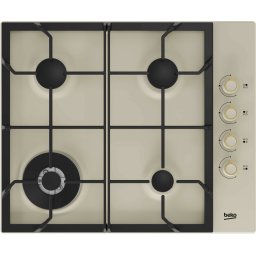 Plita Beko Gaz 4 Arzatoare Gratar Fonta Aprindere Electrica Arzatoare Eficienta Ridicata Wok Retro Crem
