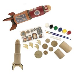 Set Egmont Toys Craft Pictat DIY-Racheta Lemn Stickere Pensula Acuarele Multicolor