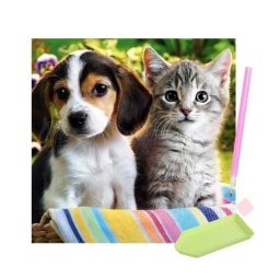 Set Iso Trade Creativ Diamante Rotunde Diamond Painting 30x30cm Catel Pisica Multicolor