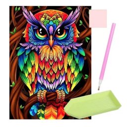 Set Iso Trade Set Creativ Diamante Rotunde Diamond Painting 40x30cm Bufnita Multicolor