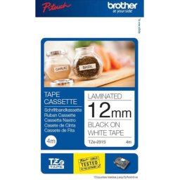 Banda Laminata Brother TZe-231S2 12mm Negru Pe Alb