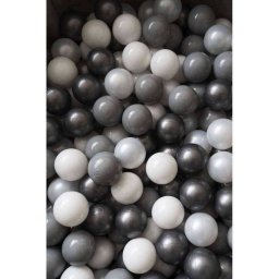 Set 200 Bile din Plastic Colorate Flumi 7cm Alb / Gri Deschis / Gri Inchis