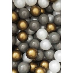 Set 200 Bile din Plastic Colorate Flumi 7cm Alb / Gri / Auriu
