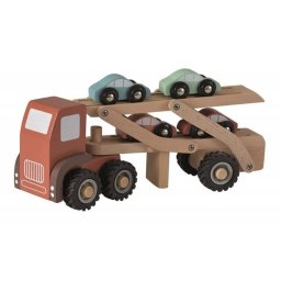 Jucarie Egmont Toys Camion cu 4 masini din lemn