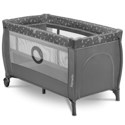 Patut Lionelo Pliant Doua Nivele Stefi Plus Intrare Laterala Fermoar 2 Roti 120x60cm Gri