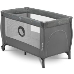 Patut Lionelo Pliant Doua Nivele Stefi Plus Intrare Laterala Fermoar 2 Roti 120 x 60cm Gri/ Multicolor