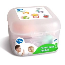 Set 5 Jucarii pentru Dentitie Hola in Cutie Forest Baby