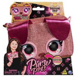 Gentuta Interactiva Spin Master Purse Pets Rainbow Lights - Dazzling Diva Varsta 4 Ani+ Roz/Visiniu
