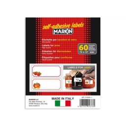 Etichete pentru Borcane Markin 70x37MM 60 Bucati Alb