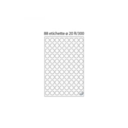 Etichete Rotunde Adezive Markin R/300 Diametru 20MM 100 Coli Alb