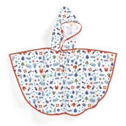 Pelerina De Ploaie Djeco Marime 3-5ani Cu Motive Marine Ocean Plastic Moale Cu Gluga Multicolor