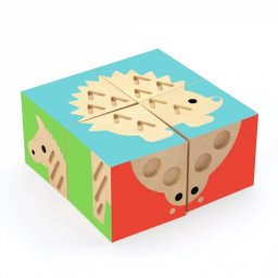 Jucarie Djeco 4 Cuburi tactile din lemn