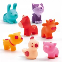 Jucarie Djeco Set 7 Animalute din silicon