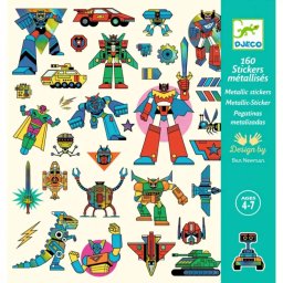 Jucarie Djeco 160 Abtibilduri metalice Roboti