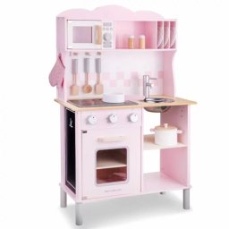 Jucarie New Classic Toys Bucatarie copii din lemn cu ustensile Bon appetit Modern Electric Cooking Roz