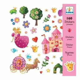 Set Djeco 160 Abtibilduri si Autocolante Printesa Multicolor