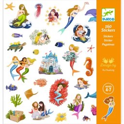 Set Djeco 160 Abtibilduri si Autocolante Sirene Multicolor