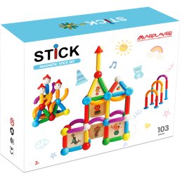 Joc de Constructie Magnetic MAGPLAYER Stick 103 Piese 3 Ani+