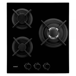 Plita Incorporabila Samus PSG-43SG1 3 Arzatoare pe Gaz Gratare Individuale Fonta Sticla Neagra