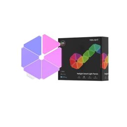 Kit LED RGB Yeelight 6x Panouri Luminoase Modulare Inteligente Wi-Fi Bluetooth Sicronizare Jocuri PC Muzica Lumina Colorata Compatibil Razer Chroma RGB Overwolf Multicolor