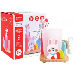 Suport pentru Periuta Dinti Mideer cu Clepsidra 3min Baby 3ani+ Roz