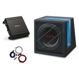 Pachet ALPINE Sbg-1044 Br Subwoofer Cutie De 25cm + Mrv-M250 Amplificator Mono De 550W + 350940 Kit Cabluri Aiv De 10mm