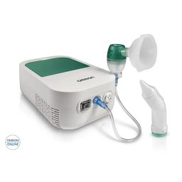 Nebulizator cu Compresor OMRON DuoBaby 4Âµm 0,2ml/min Functie Aspirator Nazal Alimentare Retea 63dB Alb/Verde