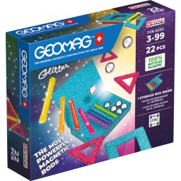 Set de Constructie Magnetic Geomag 534 Glitter Panels 22 Piese 3 Ani+ Multicolor