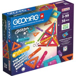 Set de Constructie Magnetic Geomag 535 Glitter Panels 35 Piese 3 Ani+ Multicolor