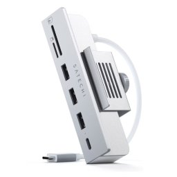 Hub Satechi Clema USB-C iMac 24inch 1x USB-C 3x USB-A 3.0 5Gbps Micro/SD Argintiu