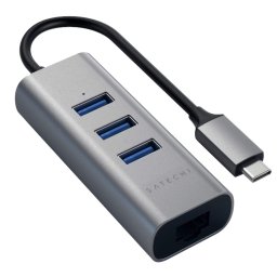 Hub Satechi USB-C 3x USB 3.0 Ethernet Gri