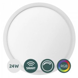 Plafoniera LED Samus Putere 24W Temperatura Culoare 3000/4000/6500K + RGB+ Drimmer 2880lm 115lm/W Clasa E Alb