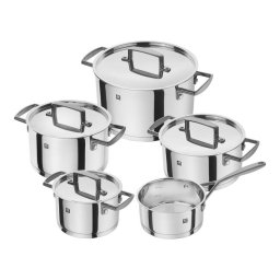 Set Zwilling 4 Oale +Capace + 1 Cratita Otel Inoxidabil Temperatura Max 200 Grade Celsius Argintiu