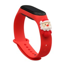 Curea Xmas OEM Xiaomi Mi Band 6 / Mi Band 5 Christmas Santa Silicon Rosu